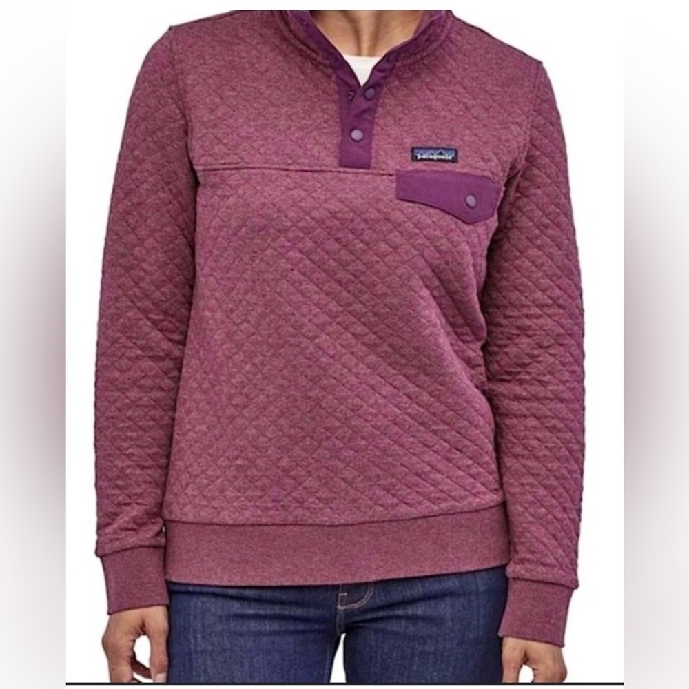 Patagonia Women's Organic Cotton Quilt Snap-T Pullover‎ Jacket Purple Pink Sz XS